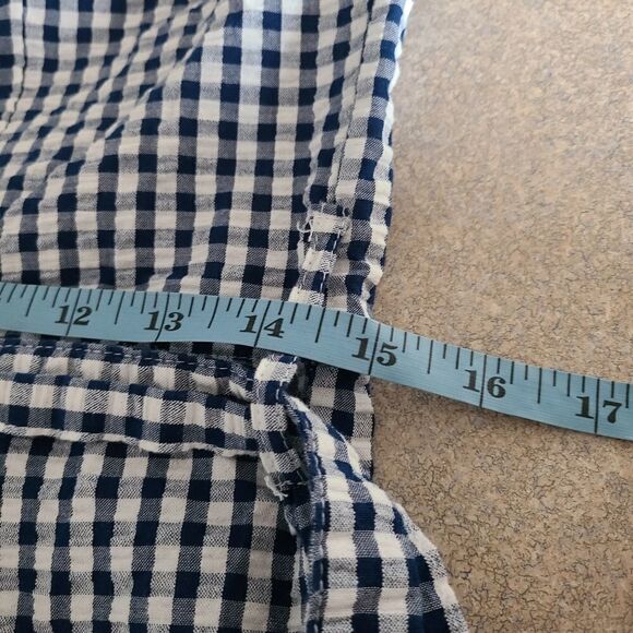 Kenar Blue & White Gingham Wide Leg Capri Jumpsuit M - Picture 7 of 11